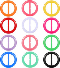 12PCS Silk Scarf Ring Clip T-Shirt Tie Clips for Women Fashion Resin Ring Scarve