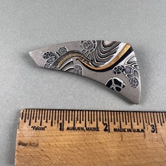 Vintage Abstract Design Brooch Polymer Clay q3z