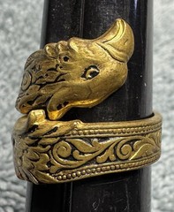 VTG Spain Metal Coiled Ring Double Eagle Head Scroll-work Size 7 RD5