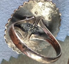 Vintage sterling ring Mexico faux fire opal signed Size 6