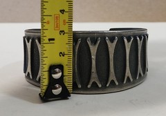 Vintage Brodrene Mylius Mid-Century Brutalist Pewter Cuff Bracelet “Dance”