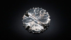 Vintage Sterling Silver Abalone Inlay Flower Brooch 4.5cm Signed HDA BB6