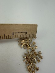 Vintage Earrings Clip On Signed Wirth Blue Star Spray Statement Climber PJ