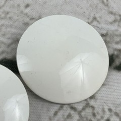 Vintage Retro 80’s Stud Earrings Large White Circles Art Deco Fashion Jewelry