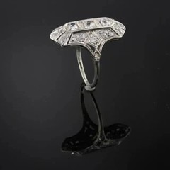 2.50CT Art Deco Edwardian Filigree Lab Created Diamond Ring 925 Silver Vintage