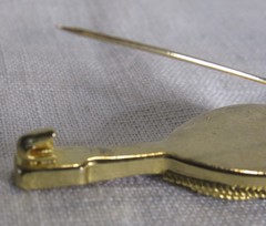 VTG Micro Mosiac Mandolin Brooch Goldtone – Preowned
