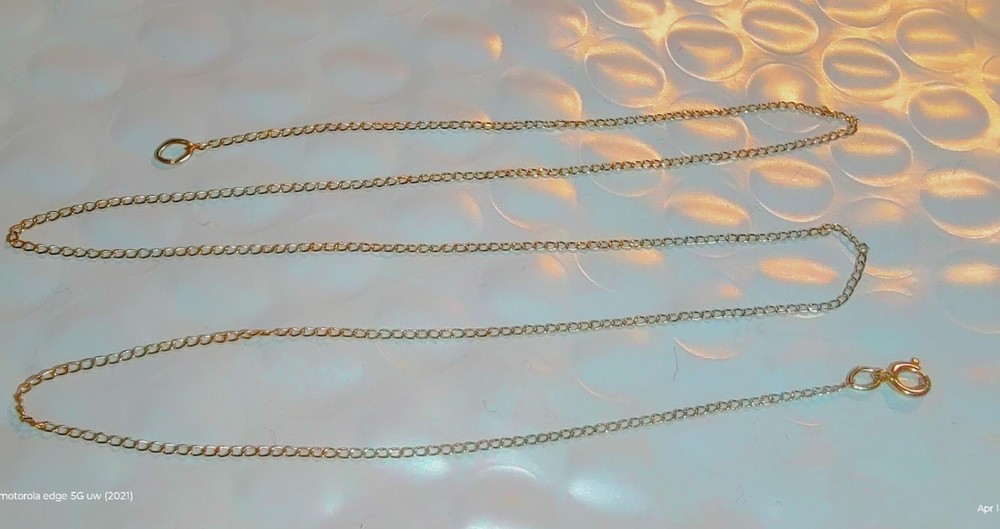 VERY FINE 14K YELLOW GOLD 18″ long CHAIN / NECKLACE 3/4 mmWide 0.68 gram ((543))