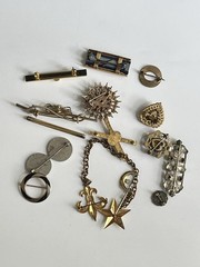 Vintage Jewelry Antique Lot Brooch Pin Bar Heraldic Enamel 1900-1950’s