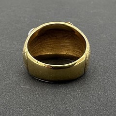 JACKIE COLLINS ring size 8.75 – vintage gold-tone w/ brown & clear crystals