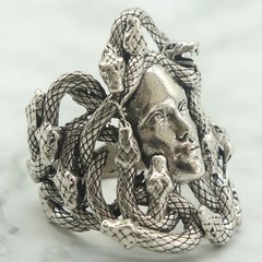 Buy 3 Get 1 Free Medusa Gorgon Head Women Silver Rings Many Size