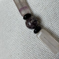 Vintage Semi-precious Natural Stone Necklace Barrel Clasp 24”