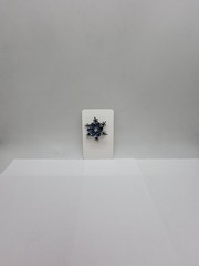 Vintage Blue Crystal Snowflake Brooch Pin – Sapphire Flower Silver Rhinestone