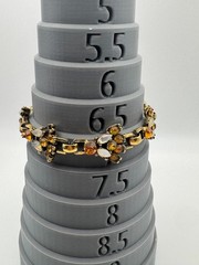 Vintage Rhinestone Bracelet Orange Opalite Link Mid Century MCM READ