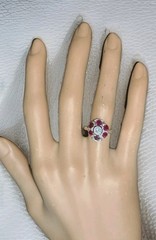 Platinum Vintage Engagement Ring 1.53ct. Natural Ruby Round Shape Diamond