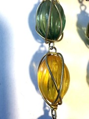 Vintage Dangle Drop Clip On Earrings With Multi Component Design Beads 5″ Long