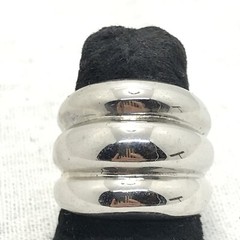 Vintage 18K HGE White Gold Plated Wide Band Domed Ring varied sizes
