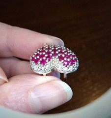 Vintage 1990s Sterling Pave Ruby Heart Slide Pendant Avon See Pics/Description