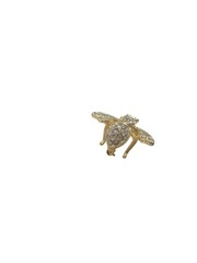 JOAN RIVERS Classics Gold Tone Green Eyed Clear Rhinestone Bumble Bee Brooch Pin