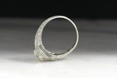 Art Deco 1.35CT White Round Simulated Diamond Antique Wedding Ring In 925 Silver