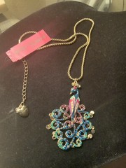 Betsey Johnson Morocco Adventure Peacock Necklace Rare – 13