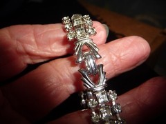 WEDDING 3 row faux diamonds rhinestones PROM 6”L 1/2″W BRACELET #22/23S 5