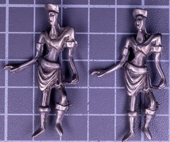 Vintage Jester Figural Brooch Pin Silver Tone Metal 45mm Unique Patina