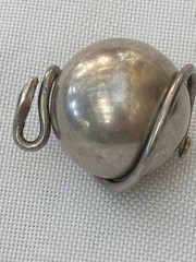 Vtg 925 Sterling Silver Large Angel Caller Harmony Bell Pendant Orb Chime 24mm