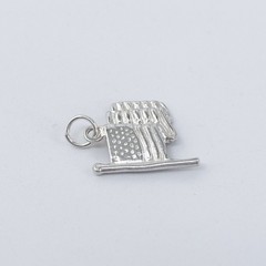 Vintage Jezlaine Sterling Silver 925 American Flag Charm Pendant