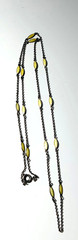FABULOUS! STERLING Antique 2 SIDED ENAMEL GUILLOCHE 16 STATION NECKLACE/Chain