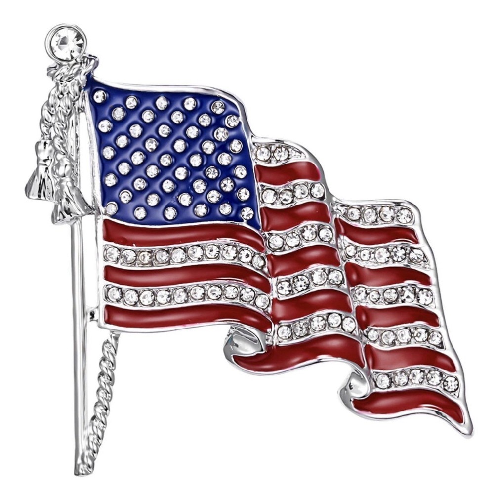 American Flag Brooch 250 Years Anniversary 4th Of July Independent Day Lapel Pin