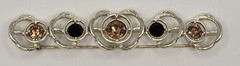 Vintage 1960s Sarah Coventry “Amber Jet” Bar Brooch 3.5 Inches