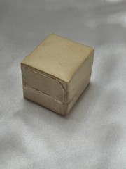 Antique Baby Ring w/ Original Hufnagel Jewelers Box Safety Chain Mt Vernon NY