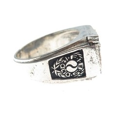 925 Sterling Silver Vintage 1978 Mondiale Baseball Oxidized Ring Size 11.75