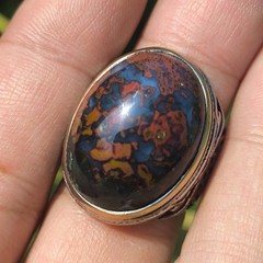 vintage ring red agate multicolor rare antique gemstone 8″ klawing indonesia