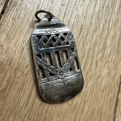 Antique Sterling Silver Floral Pendant Vintage Amulet #2