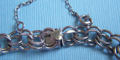 Vintage Elco 7 1/4″ double link box clasp sterling charm bracelet