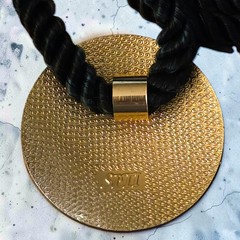 VINTAGE SITI ENAMELED SHELL PENDANT SILK SATIN CORD NECKLACE
