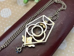 Fine Estate Vintage Pendant Soviet Sterling Silver 875 Smoky Quartz & Topaz USSR