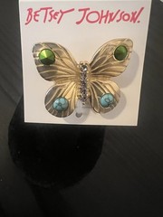 Betsey Johnson Bugging Butterfly Statement Necklace Ring Earrings Set – Rare-G4