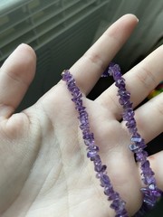 Vintgae Amethyst Chip Necklace Multi Strand 16” Stone Boho Minimalist