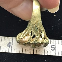 Vintage ESPO 14K GE Gold Plated Mother of Pearl & Crystal Ring varied sizes