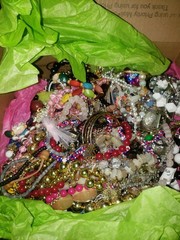 Large box of pretty costume jewelry. Vintage through today designs. GREAT DEAL!