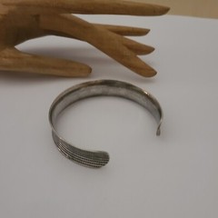 VINTAGE STERLING SILVER ARABIC HALLMARKS UNIQUE CUFF BRACELET 7 IN 925 12.5MM