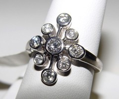 Vintage Natural Diamond Cocktail Ring 0.80CT(Est). 14K gold S-7.25