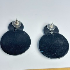 Earring Lot Vintage Blue Sparkly Doorknocker Costume Jewelry Acrylic Resin Party