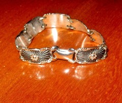 Vintage BB Sterling Bracelet Art Deco Style Panel Link Women’s Bracelet 7″ Long
