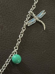 Silver dragon fly Signed MMA CM 19” Necklace
