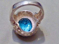 NEW 11 CARAT LONDON SWISS BLUE MINED OVAL CUT TOPAZ STERLING RING SIZE 8 RING