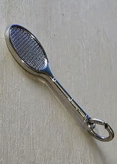 Vintage Sterling Silver Tennis Racket Pendant Charm 925 R.L. Griffith 1950-1970