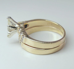 Vintage 14k Yellow Gold 23 Stone Diamond .62ctw Wedding Set Lady’s Ring Size 5